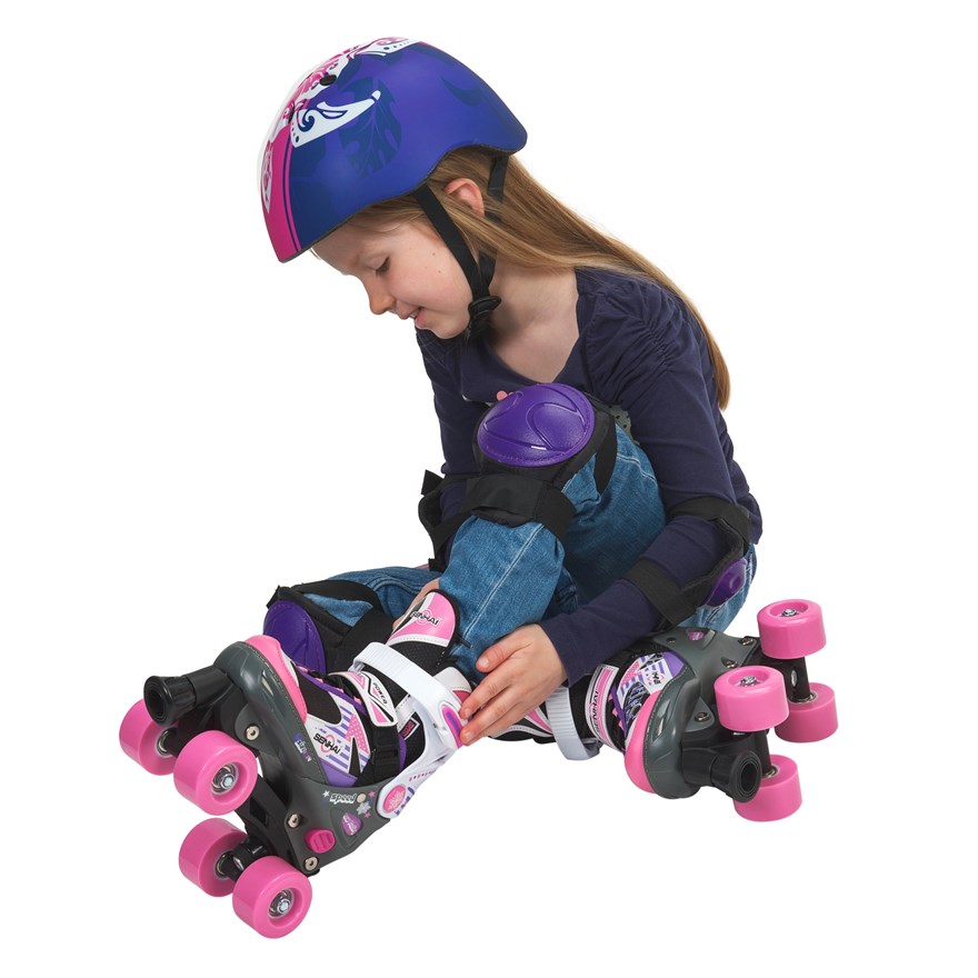 ginocchiere + gomitiera + elmetto da polso Set di protezioni per bambini pattini a rotelle Skateboard BMX Scooter Ciclomotori protettivi Blu 